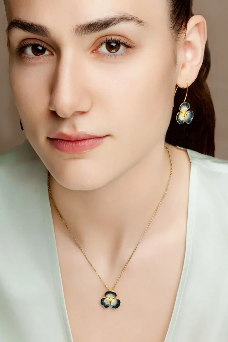 Handmade Jewellery | Flower handmade gold plated silver earrings gallery 1