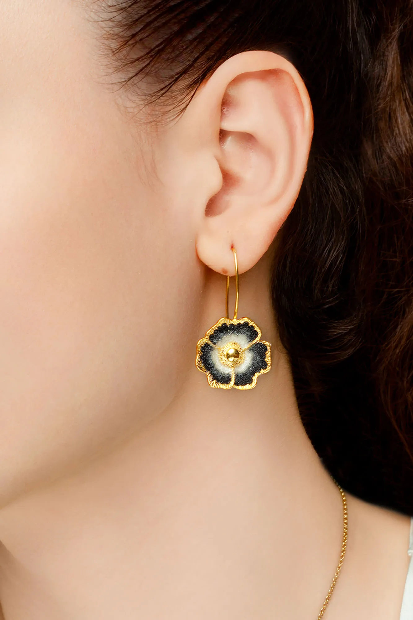 Handmade Jewellery | Flowers handmade gold plated silver earrings gallery 3