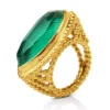 Handmade Jewellery | Handmade statement malachite gold plated silver ring main