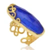 Handmade Jewellery | Handmade Lapis Lazuli Gold plated silver ring main