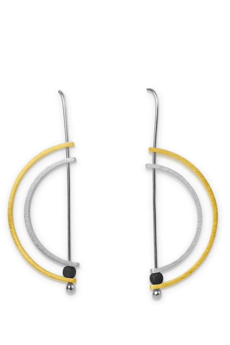 Handmade Jewellery | Geometric handmade multi plated earrings main