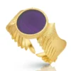 Handmade Jewellery | Wings gold plated ring and purple enamel main