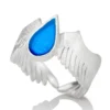 Handmade Jewellery | Wings handmade blue enamel silver ring main