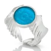 Handmade Jewellery | Wings handmade ring and blue enamel main