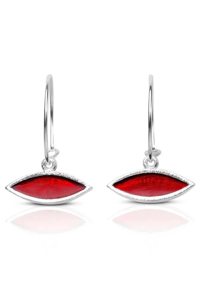 Handmade Jewellery | Handmade hoops adorned with eye elements and red enamel main