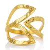Handmade Jewellery | Leaves minimal reticulated silver ring main