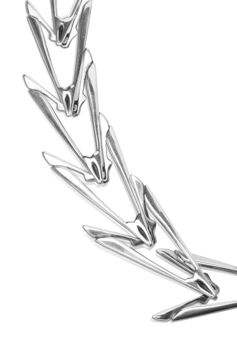Handmade Jewellery | Sculptural geometric silver necklace gallery 1