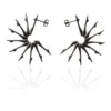 Handmade Jewellery | Unique sculptural black silver hoops main