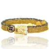 Handmade Jewellery | Gold plated silver & woven bracelet with pyrite main