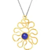 Handmade Jewellery | Lapis Lazuli waves gold plated silver necklace main