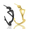 Handmade Jewellery | Sculptural Minimal Silver Figure Earrings Small main
