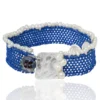 Handmade Jewellery | Elegant Silver and Woven Blue Bracelet with Pearls main