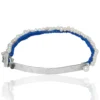 Handmade Jewellery | Silver and woven blue bracelet adorned with pearls main