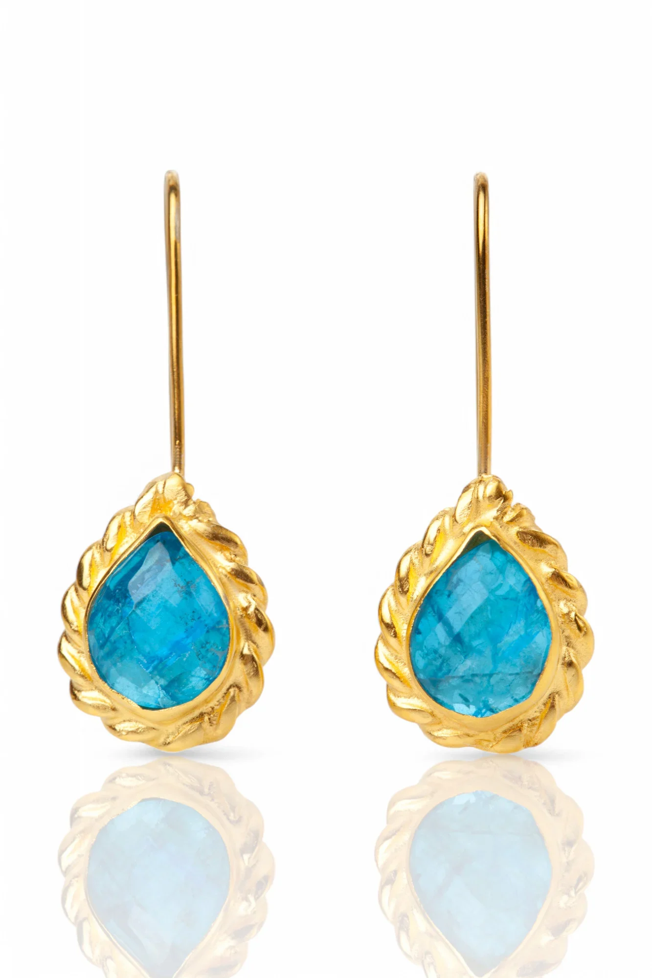Handmade Jewellery | Teardrops Apatite handmade silver earrings main