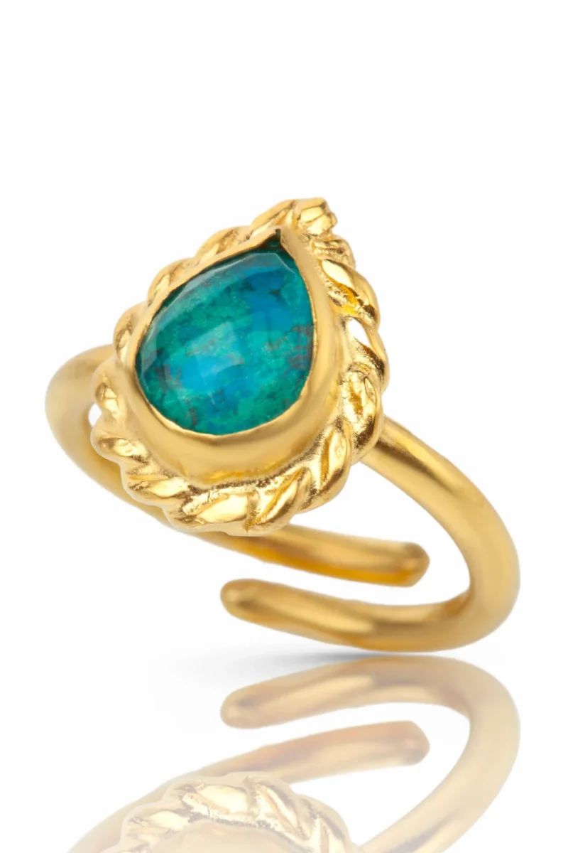 Handmade Jewellery | Teardrop Chrysocolla silver necklace gallery 1