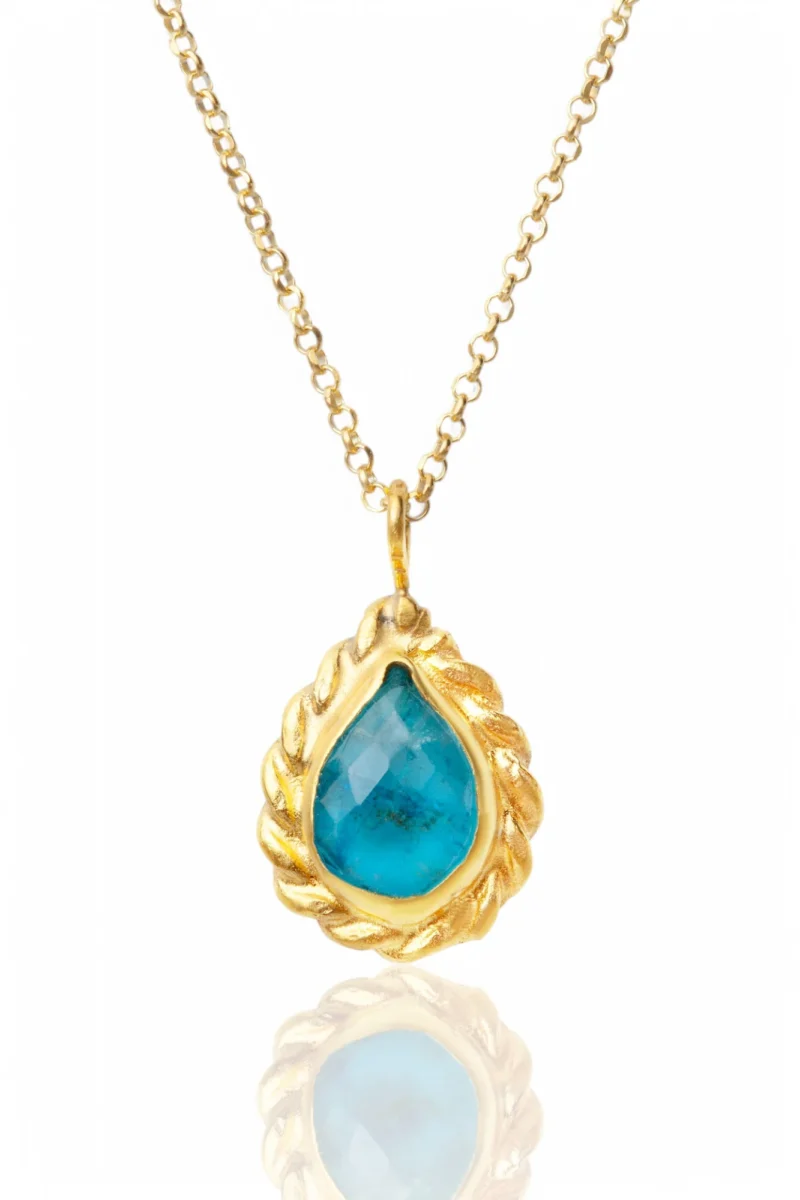 Handmade Jewellery | Teardrop Apatite handmade silver necklace main