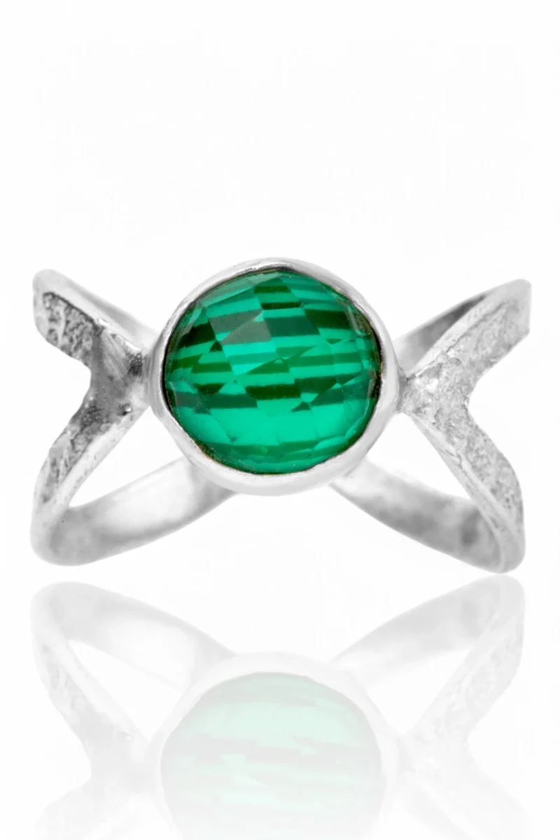 Handmade Jewellery | Leaves handmade silver ring with malachite gallery 1
