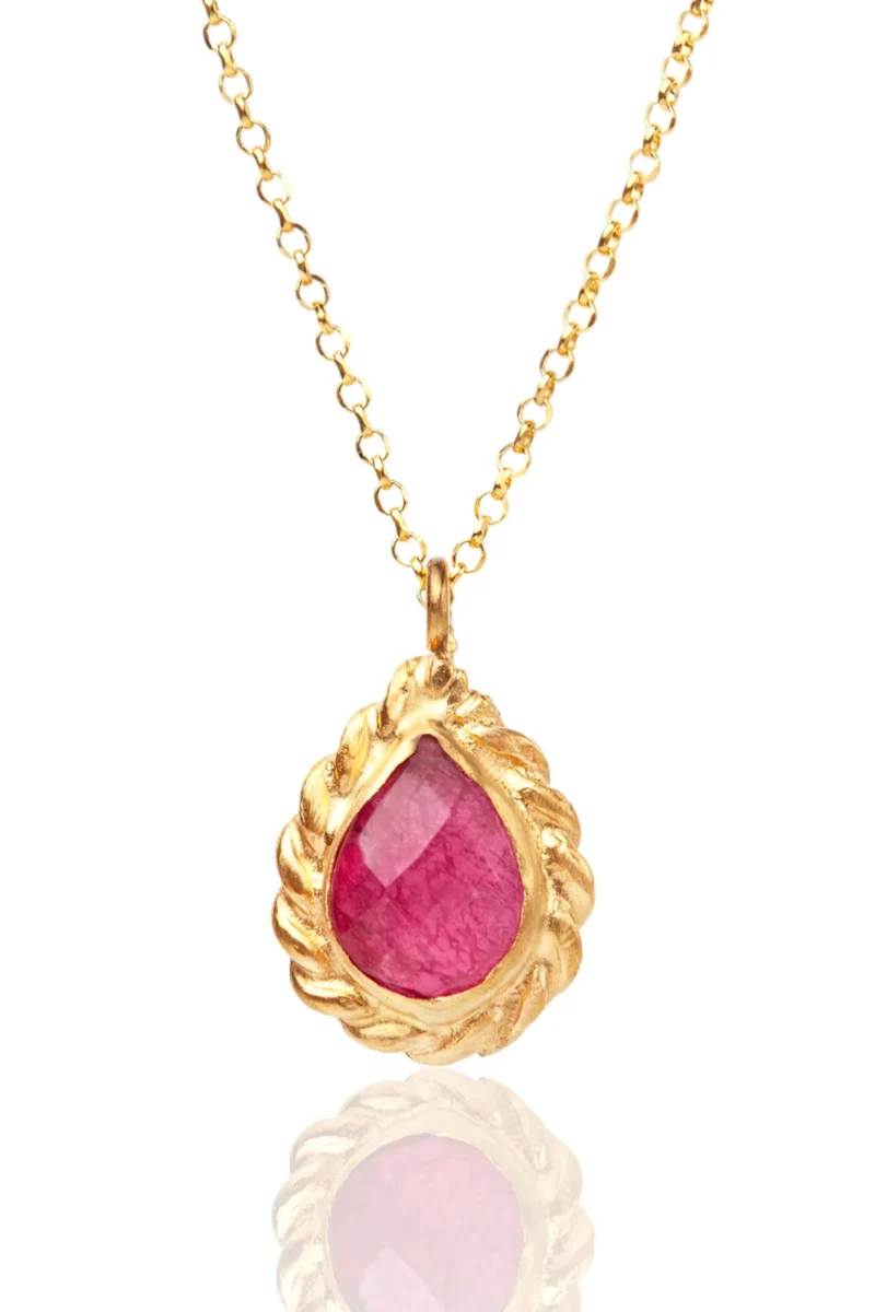 Handmade Jewellery | Teardrop Ruby handmade necklace main
