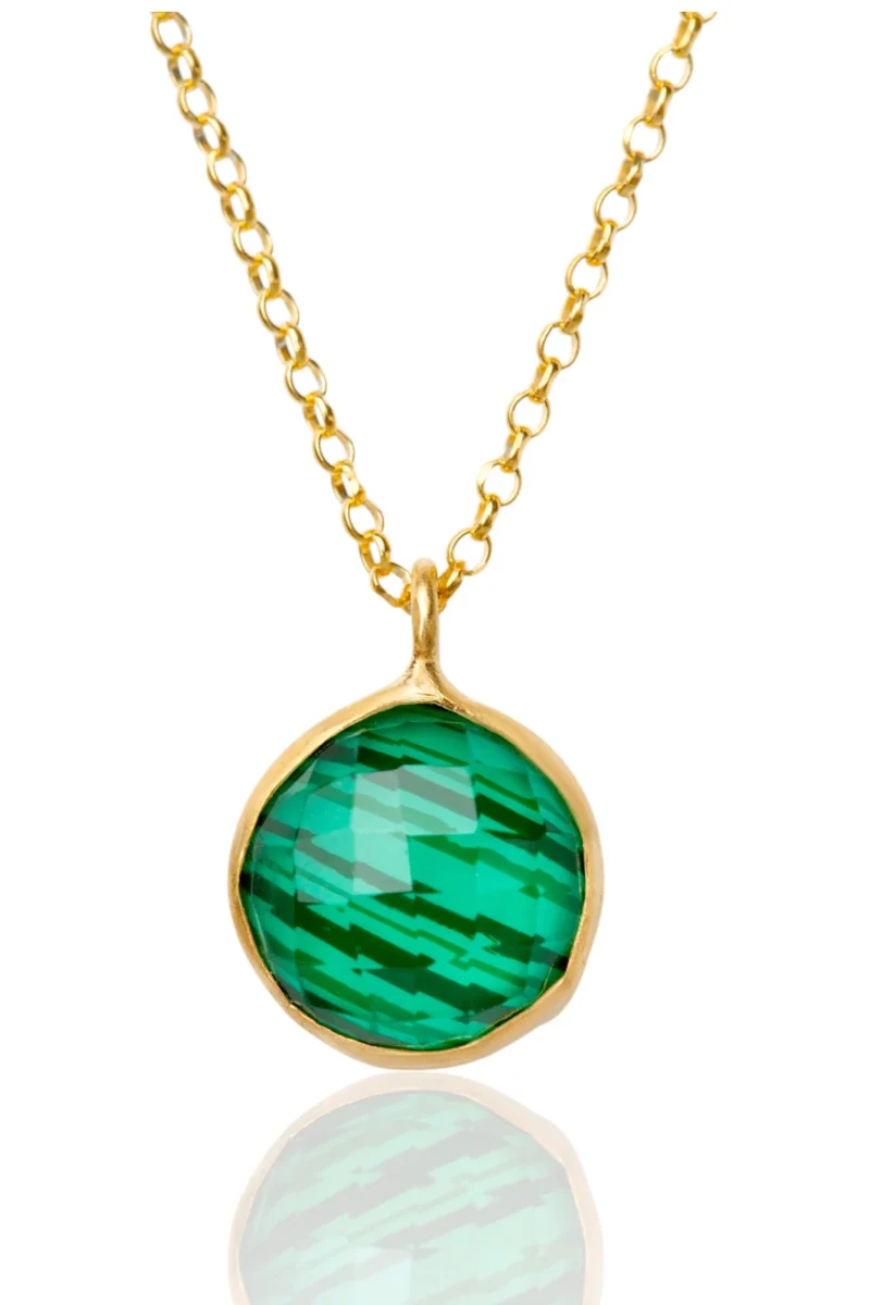 Handmade Jewellery | Malachite handmade round silver necklace main