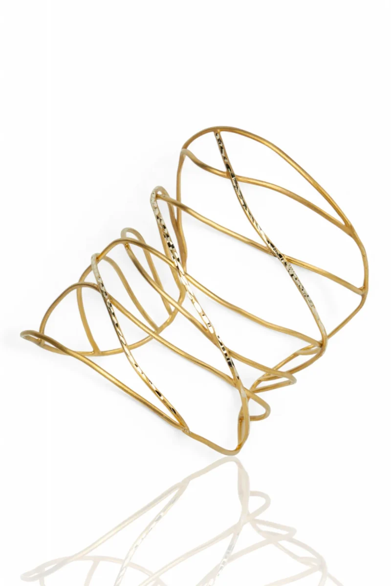 Handmade Jewellery | Waves Handmade Gold Plated Bronze Bracelet gallery 1