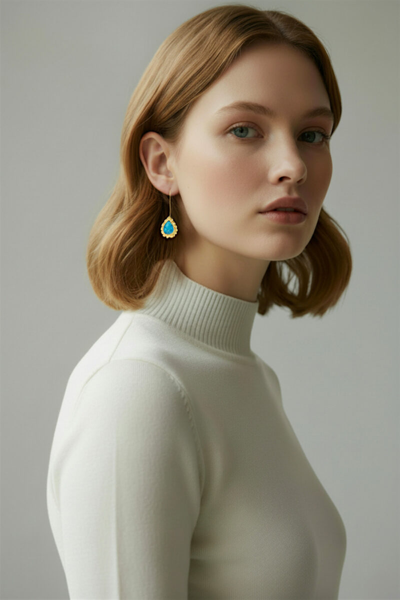 Handmade Jewellery | Teardrops Apatite handmade silver earrings gallery 1