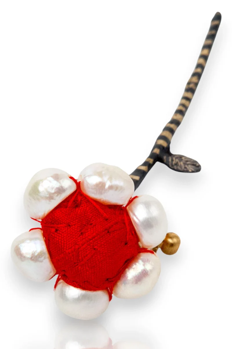 Handmade Jewellery | Red Flower handmade brooch gallery 1
