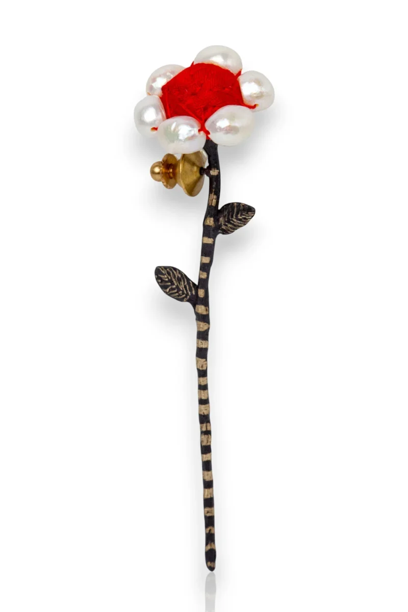 Handmade Jewellery | Red Flower handmade brooch main
