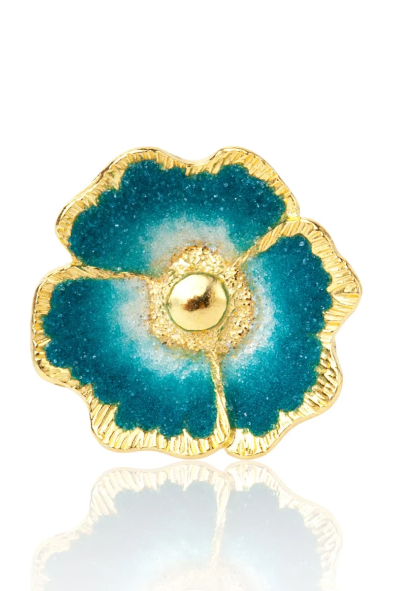 Handmade Jewellery | Blue flower handmade silver ring gallery 1