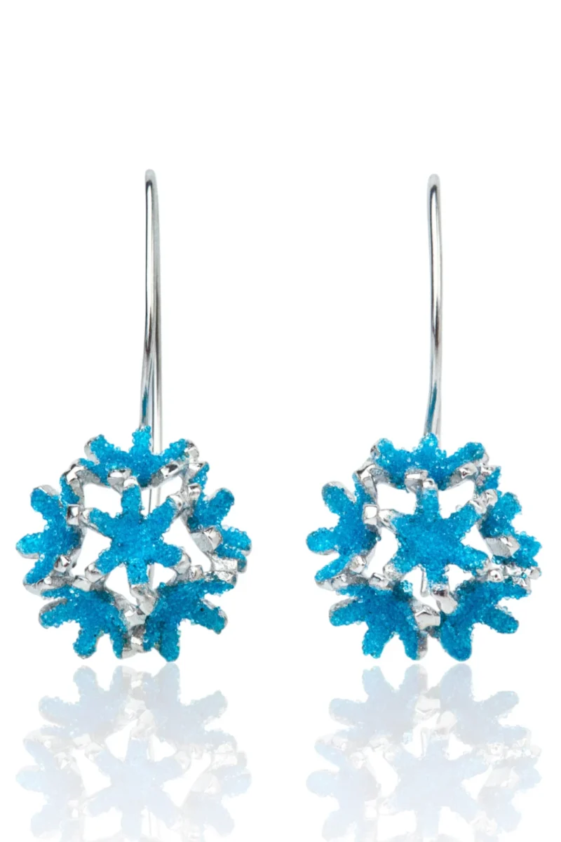 Handmade Jewellery | Dandelion blue handmade silver earring main