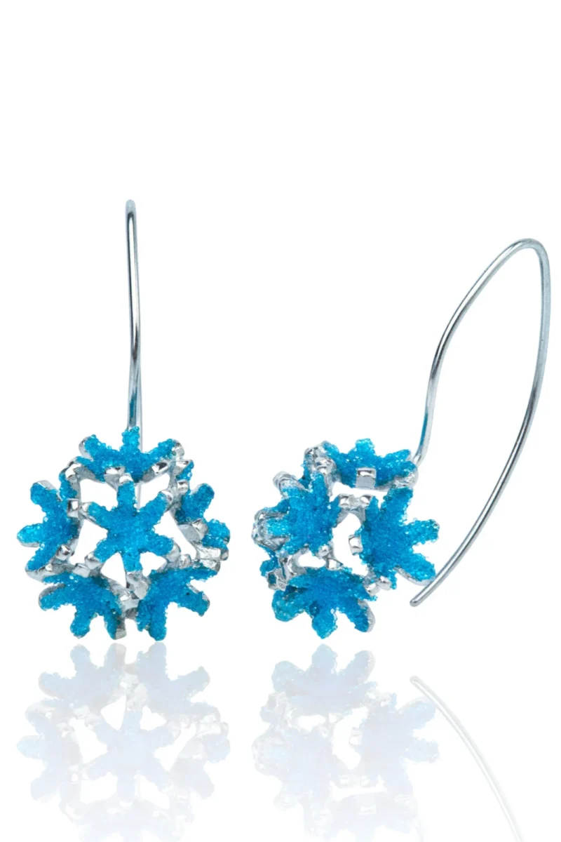Handmade Jewellery | Dandelion blue handmade silver earring gallery 1