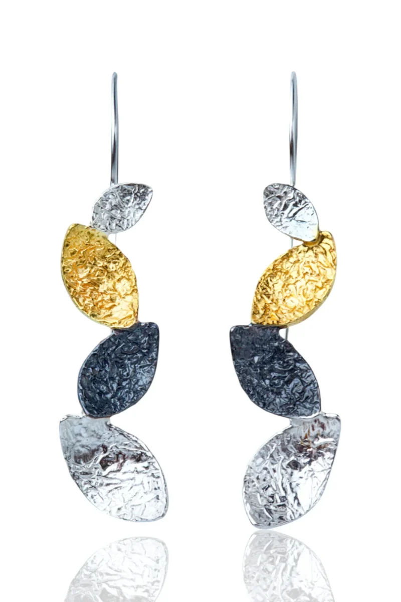 Handmade Jewellery | Handmade minimal multi plated silver earrings main