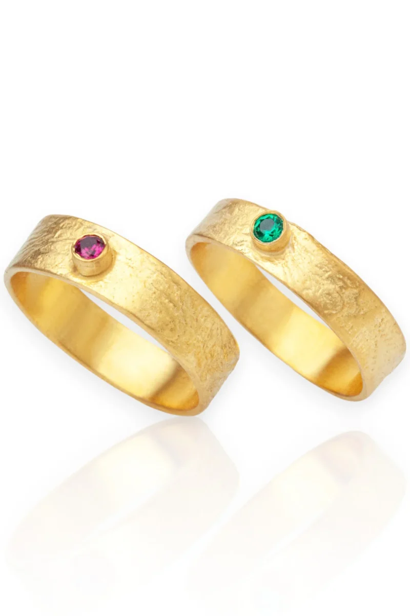 Handmade Jewellery | Minimal handmade silver ring with fuchsia zircon gallery 1