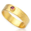 Handmade Jewellery | Minimal handmade silver ring with fuchsia zircon main