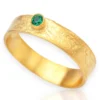 Handmade Jewellery | Minimal handmade silver ring with green zircon main