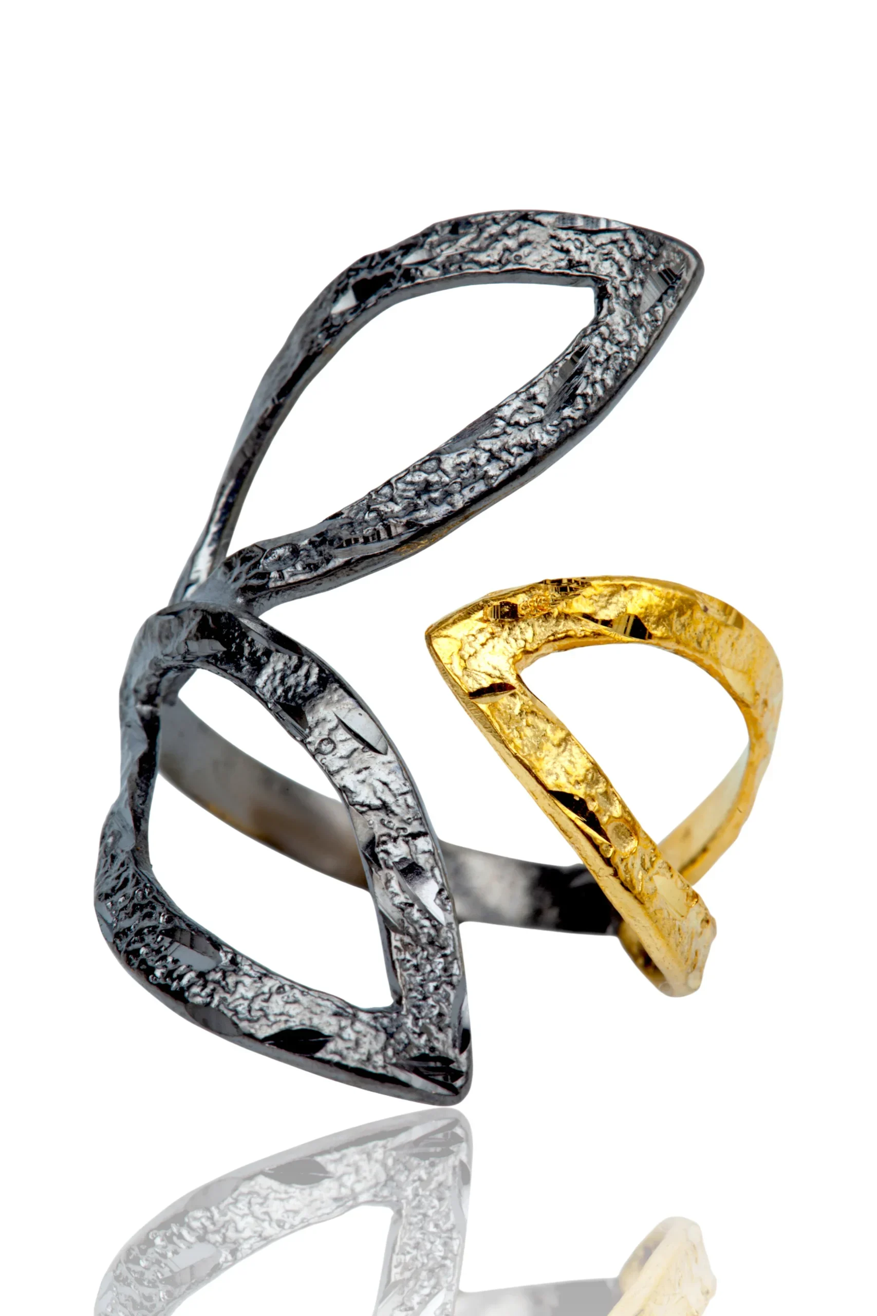 Handmade Jewellery | Statement Leaves handmade silver ring main