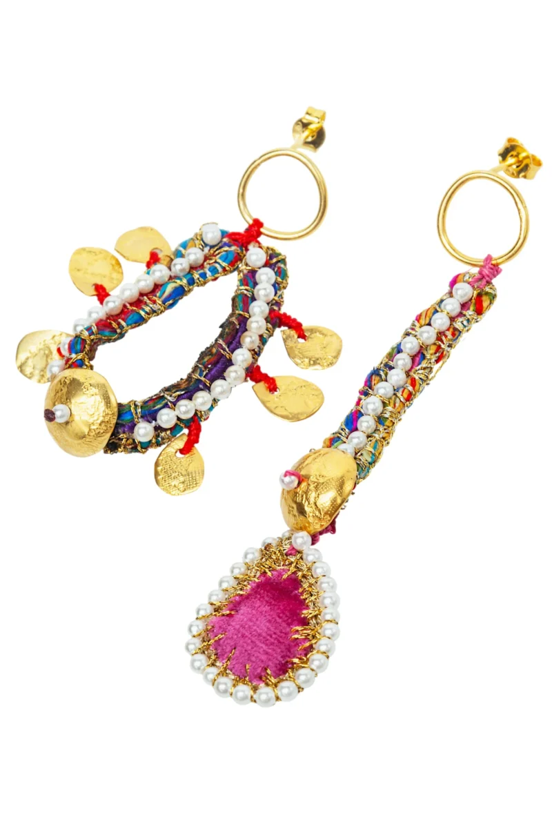 Handmade Jewellery | Statement handmade silver and woven earrings gallery 1