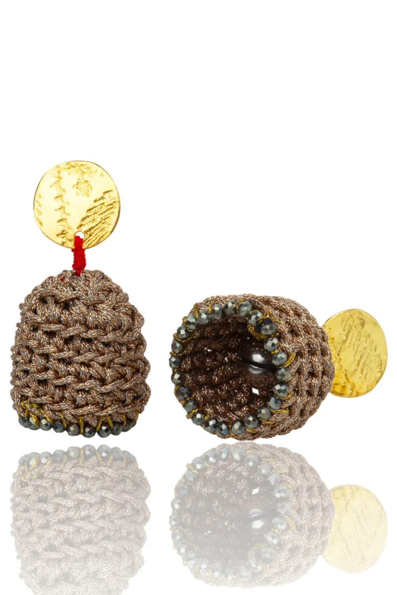 Handmade Jewellery | Bells silver and woven earrings gallery 1