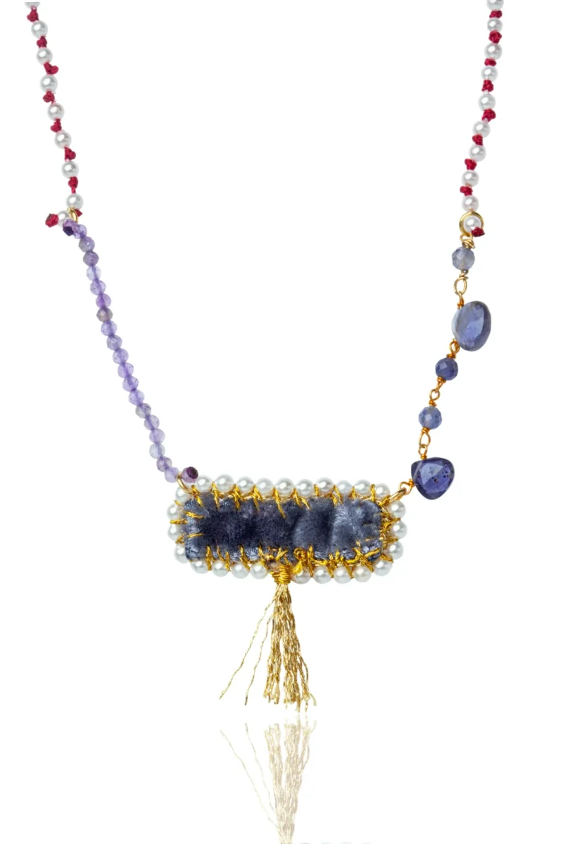 Handmade Jewellery | Handmade silver & velvet necklace main