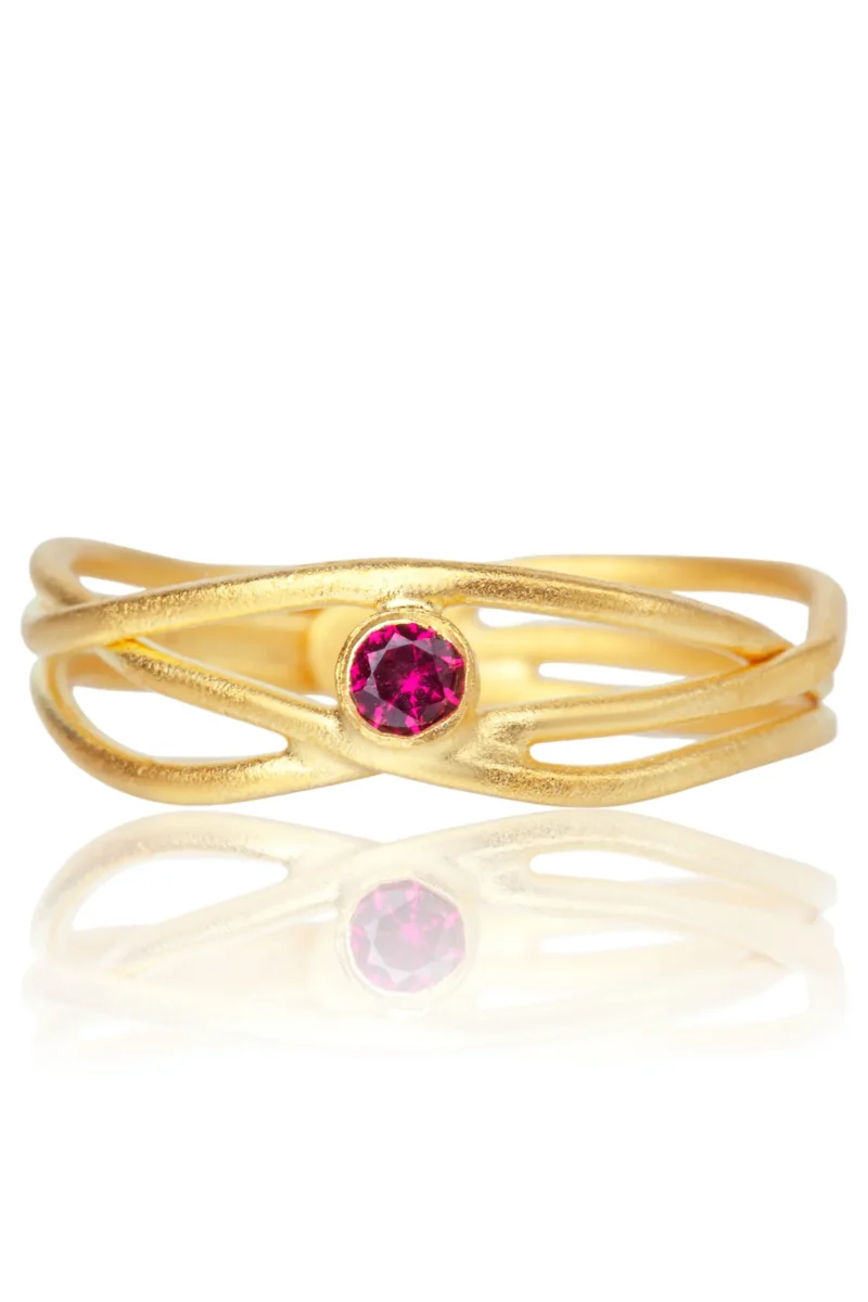 Handmade Jewellery | Wavy handmade minimal gold ring gallery 3