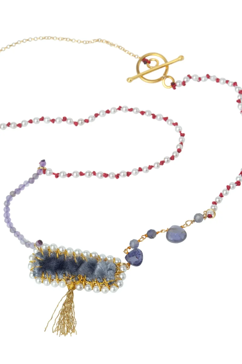 Handmade Jewellery | Handmade silver & velvet necklace gallery 1