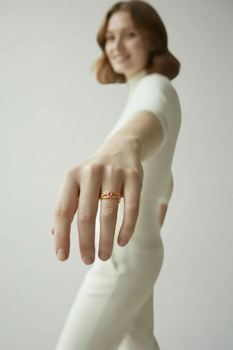 Handmade Jewellery | Wavy handmade minimal gold ring gallery 2