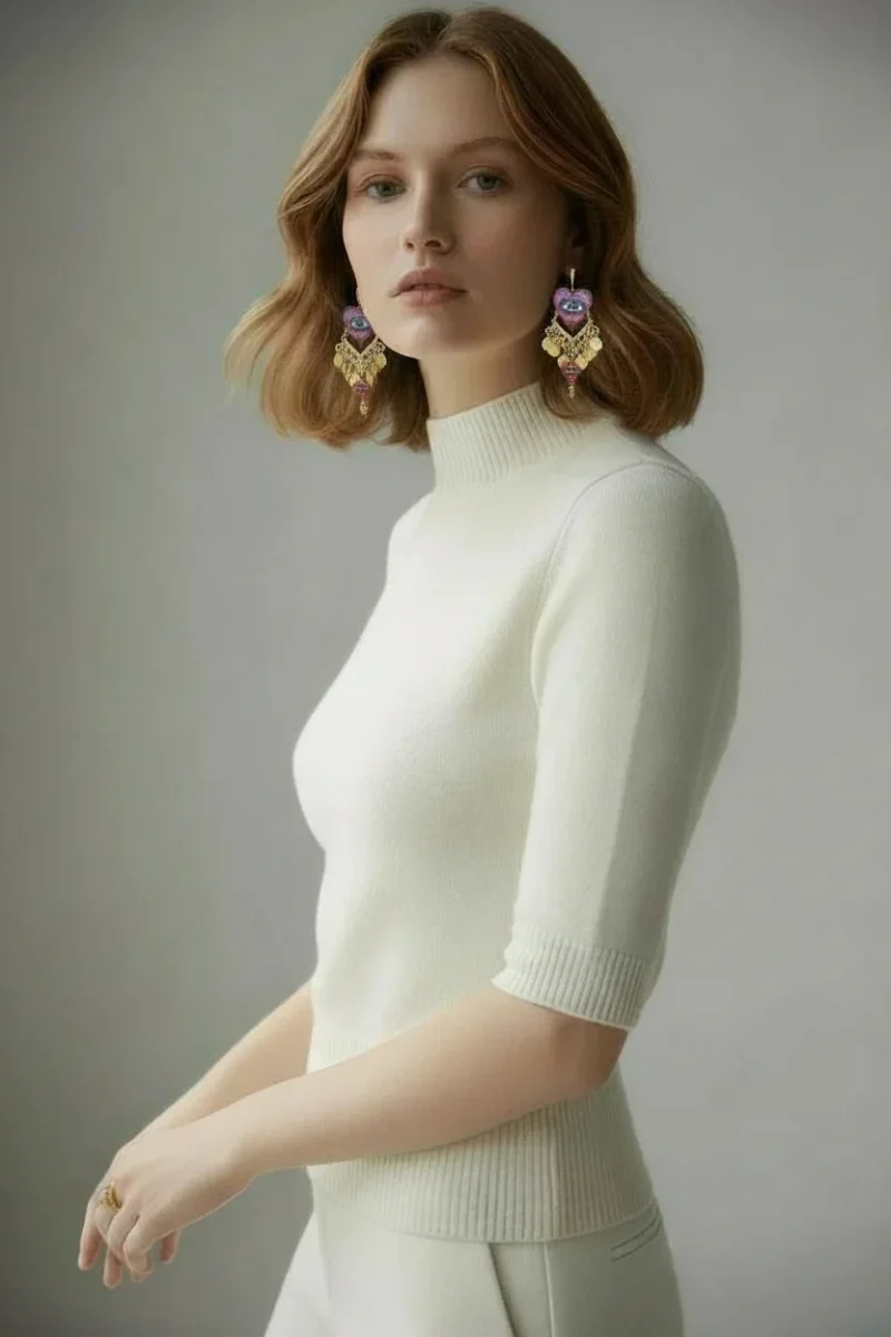 Handmade Jewellery | Handmade Embroidered Heart Earrings gallery 1