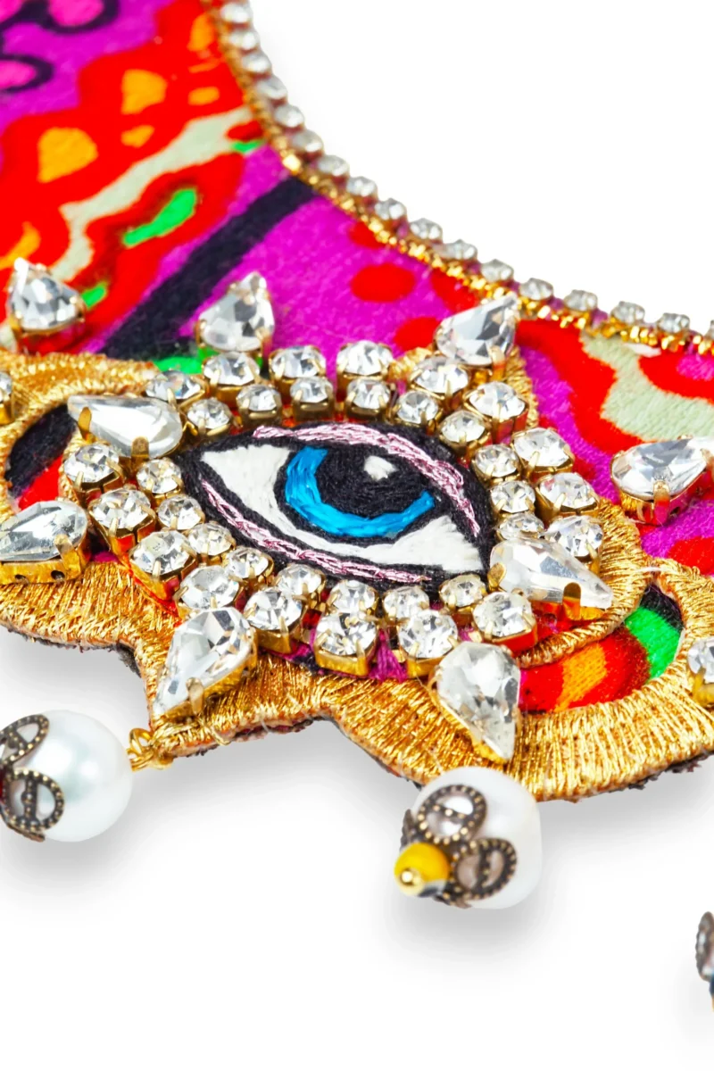 Handmade Jewellery | Bohemian Lux Crystal Evil Eye Statement Bib Necklace gallery 1