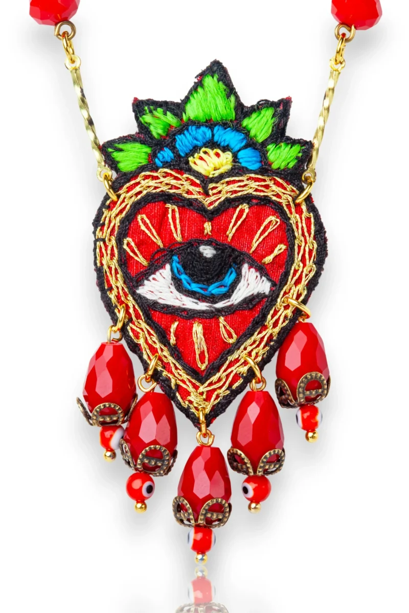 Handmade Jewellery | Sacred Heart Evil Eye Necklace gallery 1