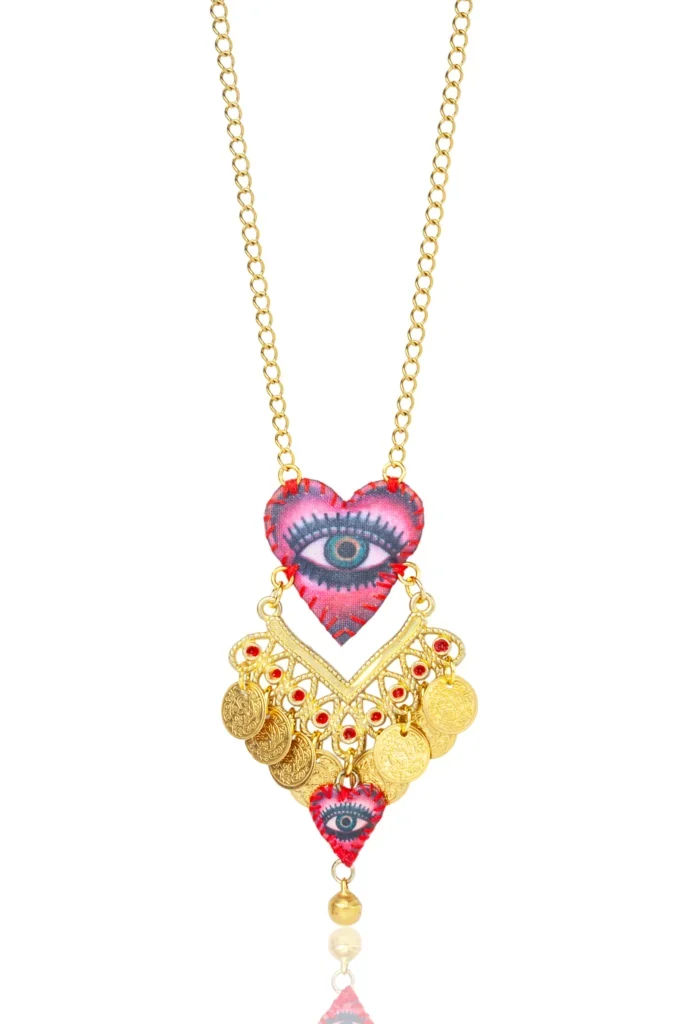 Handmade Heart Evil Eye Necklace