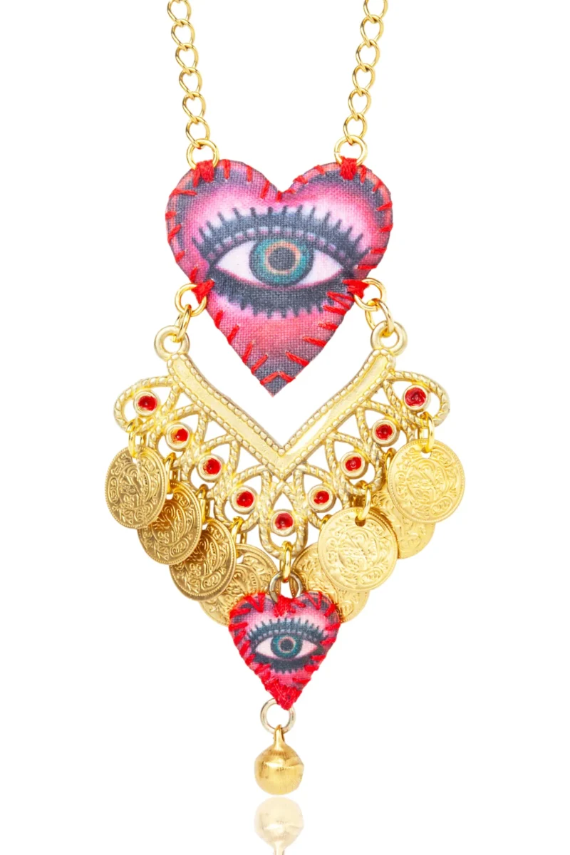 Handmade Jewellery | Handmade Heart Evil Eye Necklace gallery 1
