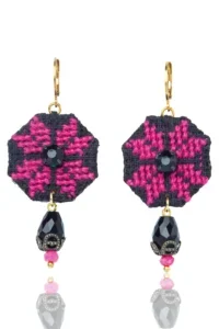 Handmade Jewellery | Handmade Embroidered Geometric Earrings main