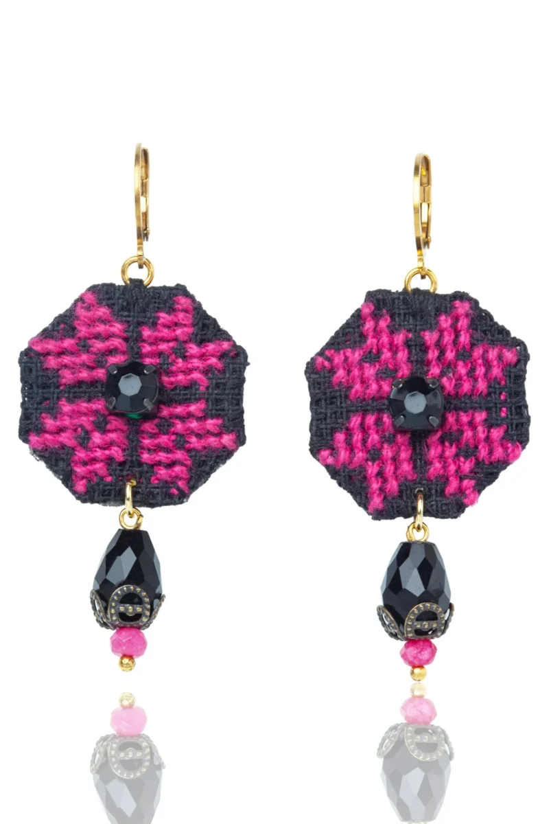 Handmade Jewellery | Handmade Embroidered Geometric Earrings main