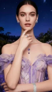 Handmade Jewellery | Oval silver necklace with amethyst gallery 1