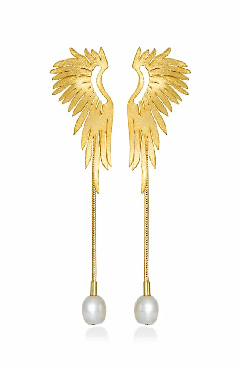 Handmade Jewellery | Angel wings handmade sculptural earrings main